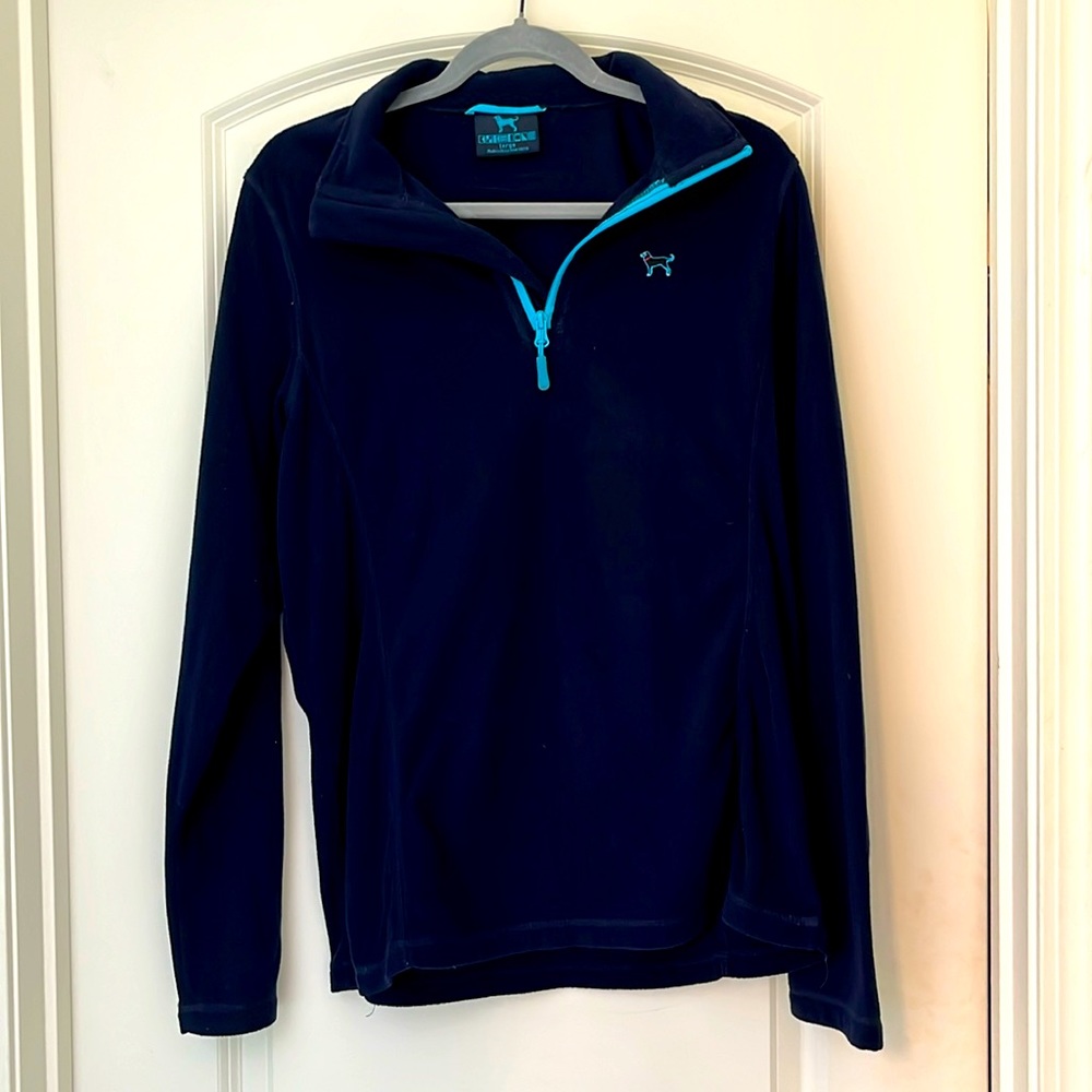 Large Black Dog boutique Navy fleece pullover. Great condition!